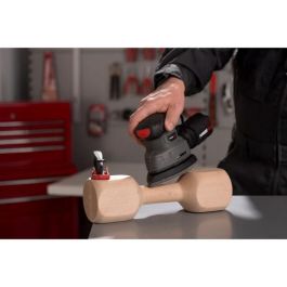 Powerplus POWE40020 Lijadora Delta 140W, 26000 OPM, 13000 rpm, Superficie 140x140x80mm, Extracción Polvo, 5 Hojas Lija Incluidas