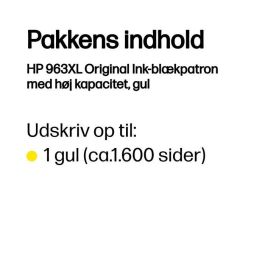 HP 963 XL Tinta Original Amarilla, 1600 páginas, para OfficeJet Pro 9010, 9020, 9022, 9023, 9025