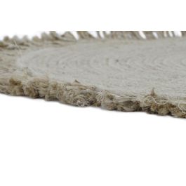 DKD Home Decor Alfombra Balines de Yute y Poliéster Natural 120x120 cm, 1.5 cm de grosor (2 Unidades)
