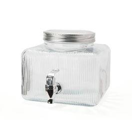 Inde Tarro Dispensador Frigo de Vidrio 5.5 Litros - Capacidad 5.5L, Medidas 21x21x18.5 cm (6 Unidades)