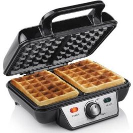 Tristar WF-2195 Gofrera 1000W para 2 Waffles Belgas, Termostato Regulable, Antiadherente, Acero Inoxidable, Almacenamiento Vertical/Horizontal