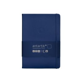 Antartik Cuaderno Notes A5 Tapa Dura Hojas Lisas 100 hojas 80 gr Azul Marino FSC con Gomilla y Marcapáginas