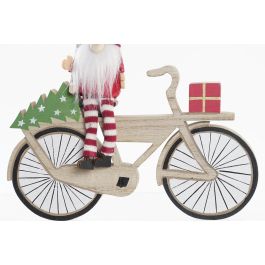DKD Home Decor Decoración Navidad Tradicional Gris Rojo MDF Bicicleta 1 x 21 x 21 cm (6 Unidades)