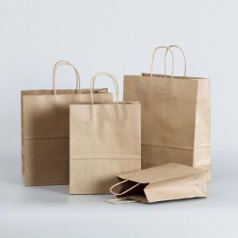 Set de 3 bolsas de papel Kraft 32x20x26 cm Algon (24 Unidades) Set de 3 bolsas de papel Kraft 32x20x26 cm Algon (24 Unidades)