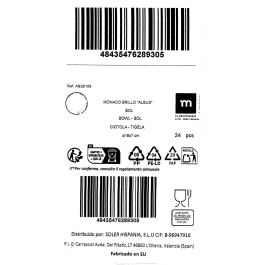 La Mediterranea Bol "Albus" Monaco Brillo Ø16 cm (24 Unidades)