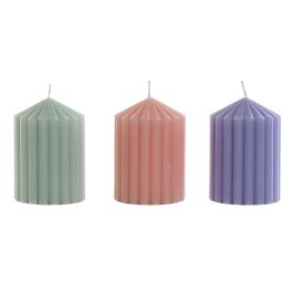 DKD Home Decor Vela Shabby Perfumada Colores Surtidos 300 gr 55h Duración 7x10x7 cm Pack 12 Unidades