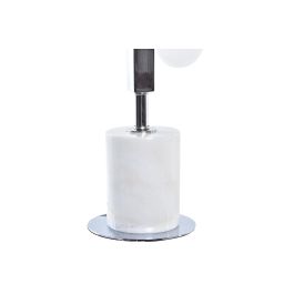 DKD Home Decor Lámpara Sobremesa Moderna con 5 Bolas, Mármol y Cristal, Blanco Plateado, 68 cm Alto, 5 Bombillas G4