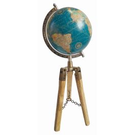 Globo Terraqueo Colonial DKD Home Decor Marron Azul 22 x 45 x 22 cm