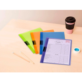 Liderpapel 45302 Carpeta Dossier Pinza Lateral Polipropileno DIN A4 Azul para 30 Hojas con Pinza Deslizante