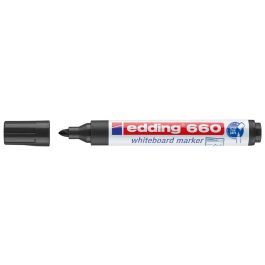 Rotulador Edding Para Pizarra Blanca 660 Color Negro Punta Redonda 1,5-3 mm Recargable 10 unidades