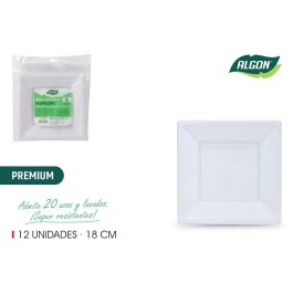 Algon Set de 12 Platos Cuadrados de Plástico Premium 18 cm (24 Unidades) Precio: 22.58999941. SKU: B1HJDET4JX