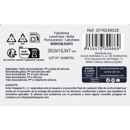 Inde Fiambrera Rectangular Hermética con Escurridor 1 L – 20.5 x 15.3 cm (6 Unidades)