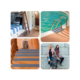 Q-connect Cinta Antideslizante Gris 5mt x 50 mm