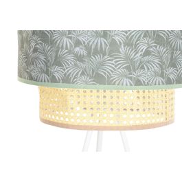 DKD Home Decor Lámpara de Pie Colonial Palmeras Verde Blanco 40x129x40cm Poliéster Metal E27, Desmontable, 50W