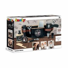 Smoby Cinturón de Peluquero para Niños y Niñas con 10 Accesorios: Tijeras, Maquinilla, Secador Electrónico y Espejo para Jugar