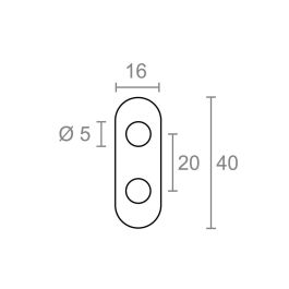 Edm Placa Recta Unión Plc14 Acero Inoxidable 40 x 16 x 1,5 mm 4 Unidades