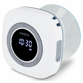 Medion MED1737362723132 Radio de Ducha FM Bluetooth IPX6 con Soporte de Ventosa, Blanco