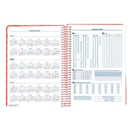 Agenda Espiral Liderpapel Syros A5 2025 Dia Pagina Color Rojo Papel 60 gr Catalan