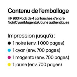 HP Tinta BK, C, M, Y para Officejet Pro 9000 Series - Nº 963 Pack De 4