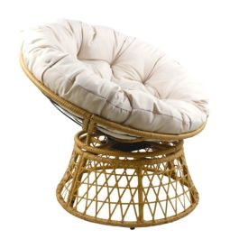 Sillón Terraza Y Jardín DKD Home Decor Marrón Claro Blanco 90x82 cm