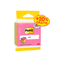 Post-it Bloc de Notas Adhesivas Quita y Pon Cubo 76x76 mm Expositor Suelo 96 Unidades Surtidas 5426-P 2014-UCP 2014-LPP