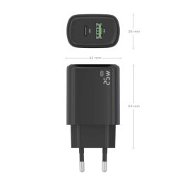 AISENS - CARGADOR 25W, 1xUSB-C PD3.0, 1xUSB-A QC3.0, NEGRO AISENS - CARGADOR 25W, 1xUSB-C PD3.0, 1xUSB-A QC3.0, NEGRO