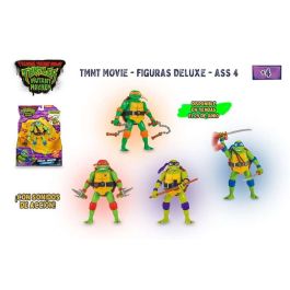 Famosa Figura Tortugas Ninja Deluxe Articulada con Sonidos de Batalla y Accesorios de Armas de Plástico 15cm - Modelos Surtidos - Edad 4+ Años