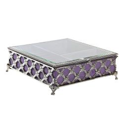 Joyero Tradicional DKD Home Decor Lila Plateado 22 x 7 x 22 cm Precio: 44.89000054. SKU: S3030765