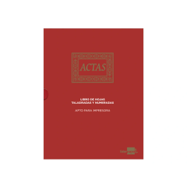 Liderpapel Libro de Actas DIN A4 con 30 Anillas, 100 Hojas Movibles Taladradas y Numeradas, Color Burdeos