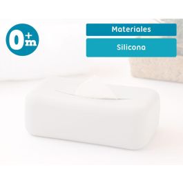 KioKids Porta Toallitas de Silicona Gris para Bebé +0 meses | Dispensador Organizador con Fácil Extracción de Toallitas | Colección Petits Moments