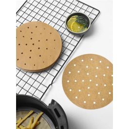 Algon Set de 40 Papeles Redondos Perforados para Airfryer de 23 cm (24 Unidades)