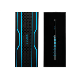 Belius Bolígrafo Legacy Aluminio Diseño Círculos Azul Cuerpo Negro Tinta Azul Caja Diseño
