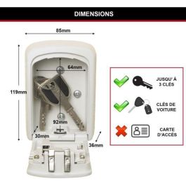 MASTER LOCK Caja de llaves segura - Tamaño M - Blanco - Cofre de llaves - Almacenamiento seguro