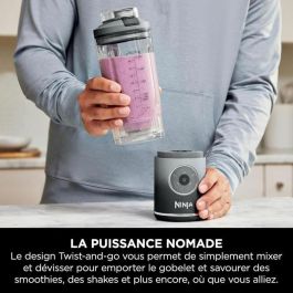 Ninja Licuadora portátil Blast Max BC251EULD, Recipiente 530 ml, Batería 2h, Inalámbrica, Sin BPA, Gris