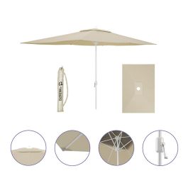 Marbueno Sombrilla Acero 6 Barillas D200x300 cm Polyester Beige Jardin, Piscina y Terraza 10192 Marbueno Sombrilla Acero 6 Barillas D200x300 cm Polyester Beige Jardin, Piscina y Terraza 10192