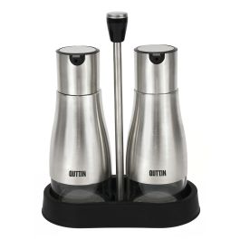 Quttin Set 2 Aceiteras Inoxidables con Soporte - 9.5 x 23 x 17.8 cm (12 Unidades)