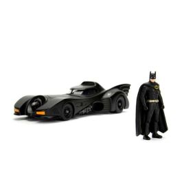 Coche metal batmóvil 1989, incluye figura batman de metal 7 cm escala 1:24 30x15x11 cm