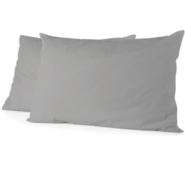 Home Linge Passion Juego de 2 Fundas de Almohada 50 x 70 cm Gris Claro