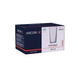 Arcoroc Vaso Alto Conique de Vidrio 64 cL Pack de 6, Transparente, Apto Lavavajillas y Microondas, Fabricado en Francia