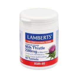 LAMBERTS Cardo Mariano 2500 mg, 60 comprimidos con 80 mg de Silimarina. Apto para vegetarianos y veganos. Precio: 18.5000002. SKU: B15P6NTSSN