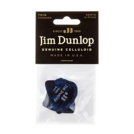Dunlop Pack 12 Púas Genuine Celluloid Azul Perlado Thin