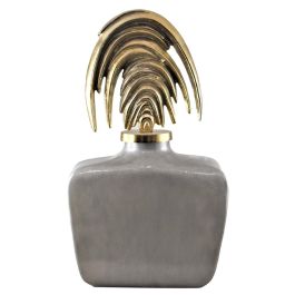 DKD Home Decor Tibor Jarrón Beige Dorado Cristal y Aluminio 11 x 45 x 28 cm Precio: 83.59000045. SKU: B1F3SDVQM4