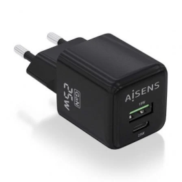 AISENS - CARGADOR GaN 25W, 1xUSB-C PD3.0 QC4.0, 1xUSB-A QC3.0, NEGRO Precio: 6.59000001. SKU: B1ARSTM7KB