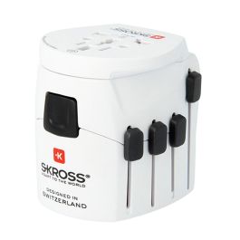 Skross Set 2 Multi Adaptadores de Viaje 1103180 Diseñado en Suiza para Equipos sin Toma de Tierra