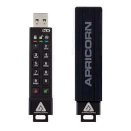 Apricorn Aegis Secure Key - Memoria USB 16GB Cifrado AES 256-bit por Hardware, Teclado PIN, USB 3.2, FIPS 140-2, IP67 Resistente Agua/Polvo