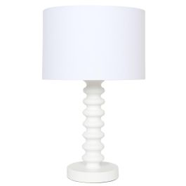 DKD Home Decor Lámpara Sobremesa Blanco Metal y Poliéster 30 x 50 x 30 cm