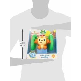 Bright Starts Little Roll & Glow Monkey - Juguete interacivo para bebés - Mono rodante que se ilumina