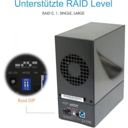 ICY BOX RAID-System. Caja Externa 2x SATA 3.5" a USB 3.0, Funciones RAID 0/1/LARGE/SINGLE