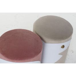 DKD Home Decor Reposapies Kids Rosa Palo Beige 36 x 43 x 36 cm (2 Unidades)