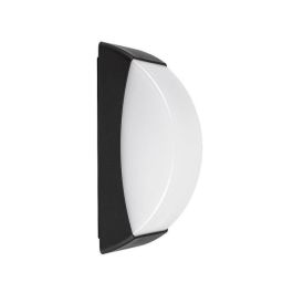 RABALUX RAB-7797 Aplique Exterior Opole, Cuadrado Plástico Negro Mate con Pantalla Blanca, 1xE27, IP65 para Jardín y Terraza